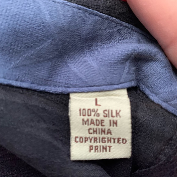 Tommy Bahama 100% silk Blue Palm Tree Bahama Print - Picture 2 of 2